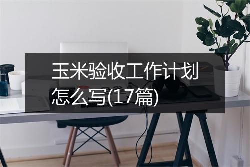 玉米验收工作计划怎么写(17篇)