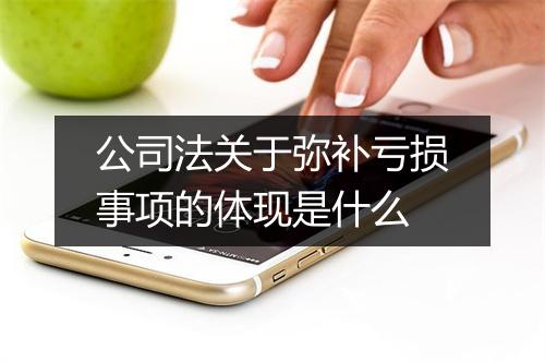 公司法关于弥补亏损事项的体现是什么