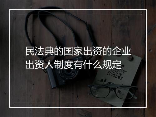 民法典的国家出资的企业出资人制度有什么规定