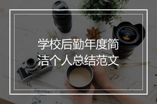 学校后勤年度简洁个人总结范文