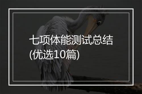 七项体能测试总结(优选10篇)