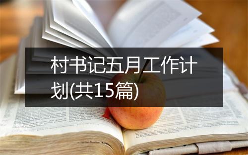村书记五月工作计划(共15篇)