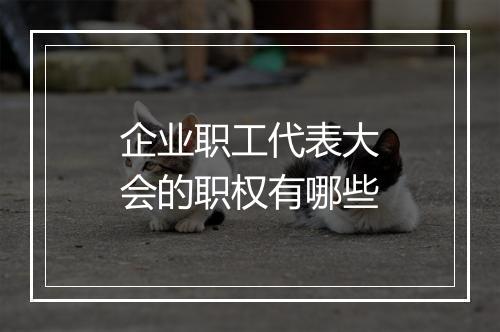 企业职工代表大会的职权有哪些