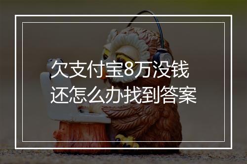 欠支付宝8万没钱还怎么办找到答案