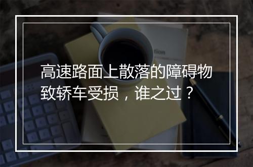 高速路面上散落的障碍物致轿车受损，谁之过？