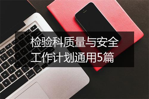 检验科质量与安全工作计划通用5篇
