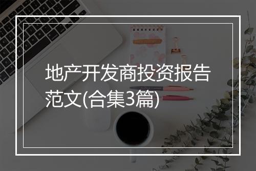 地产开发商投资报告范文(合集3篇)