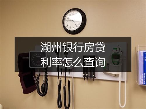 湖州银行房贷利率怎么查询
