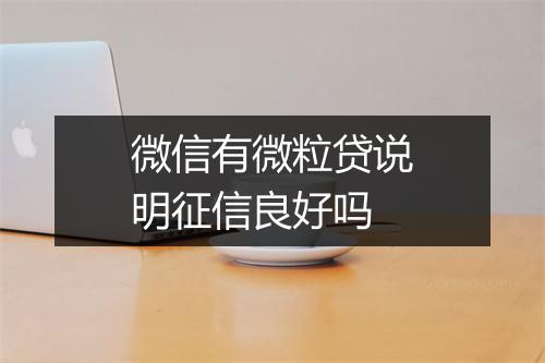 微信有微粒贷说明征信良好吗