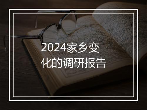2024家乡变化的调研报告