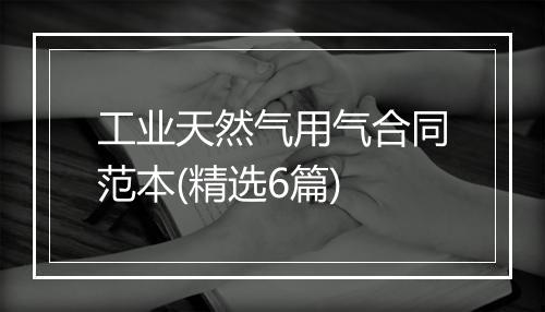 工业天然气用气合同范本(精选6篇)