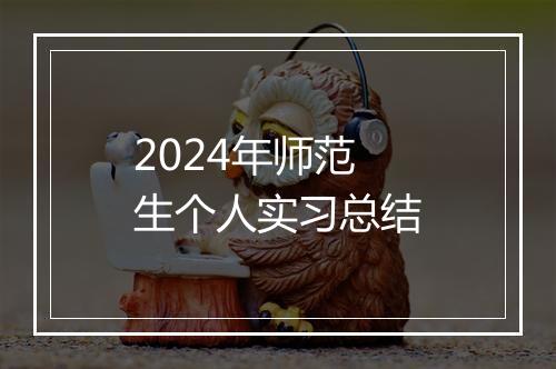 2024年师范生个人实习总结