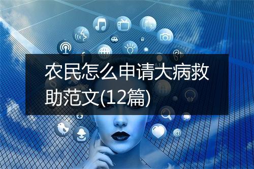 农民怎么申请大病救助范文(12篇)