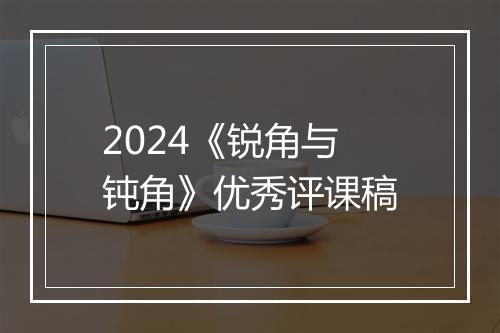 2024《锐角与钝角》优秀评课稿