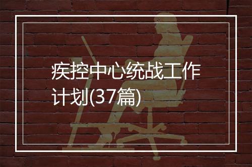 疾控中心统战工作计划(37篇)