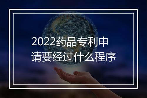 2022药品专利申请要经过什么程序