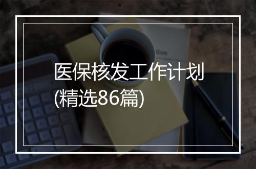 医保核发工作计划(精选86篇)