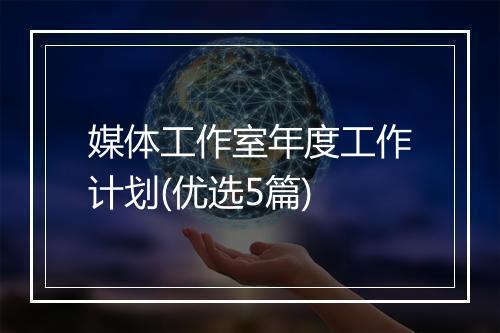 媒体工作室年度工作计划(优选5篇)