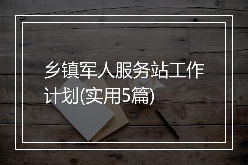 乡镇军人服务站工作计划(实用5篇)