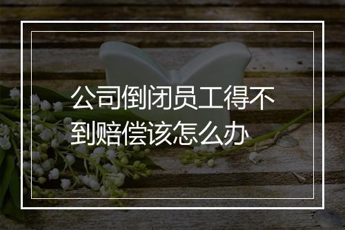 公司倒闭员工得不到赔偿该怎么办
