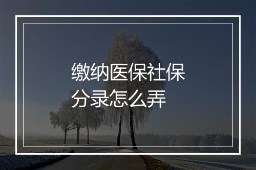 缴纳医保社保分录怎么弄