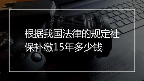 根据我国法律的规定社保补缴15年多少钱