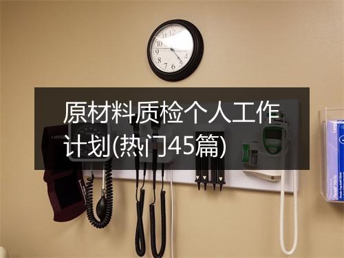 原材料质检个人工作计划(热门45篇)