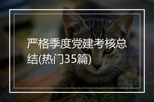 严格季度党建考核总结(热门35篇)