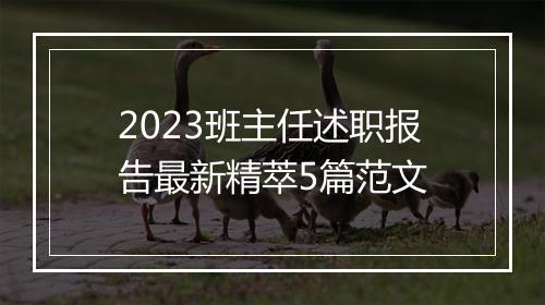 2023班主任述职报告最新精萃5篇范文