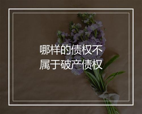 哪样的债权不属于破产债权