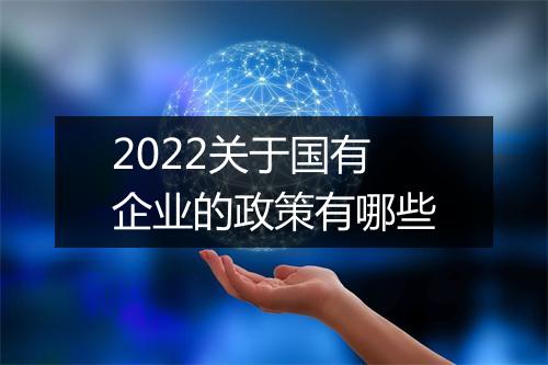 2022关于国有企业的政策有哪些
