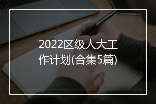 2022区级人大工作计划(合集5篇)