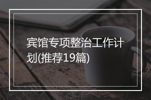 宾馆专项整治工作计划(推荐19篇)