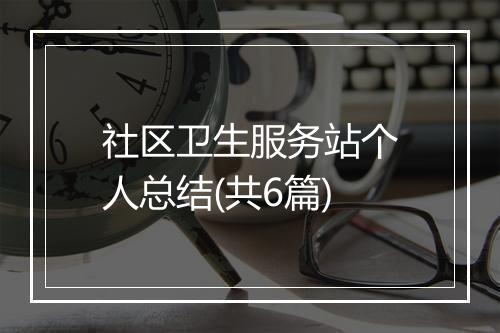 社区卫生服务站个人总结(共6篇)