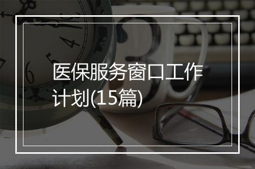 医保服务窗口工作计划(15篇)