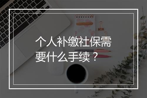 个人补缴社保需要什么手续？