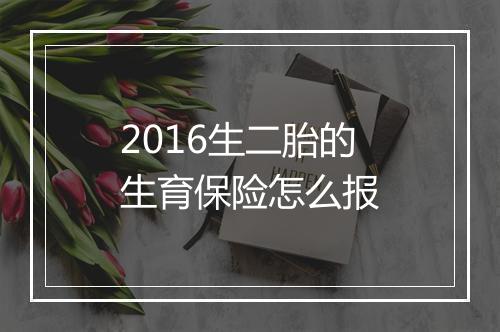 2016生二胎的生育保险怎么报