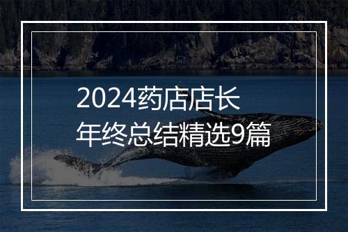 2024药店店长年终总结精选9篇