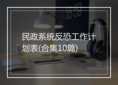 民政系统反恐工作计划表(合集10篇)