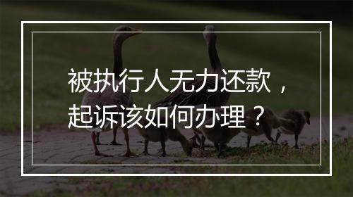 被执行人无力还款，起诉该如何办理？