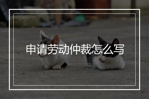 申请劳动仲裁怎么写