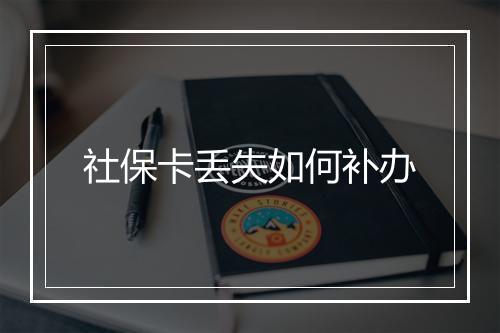 社保卡丢失如何补办
