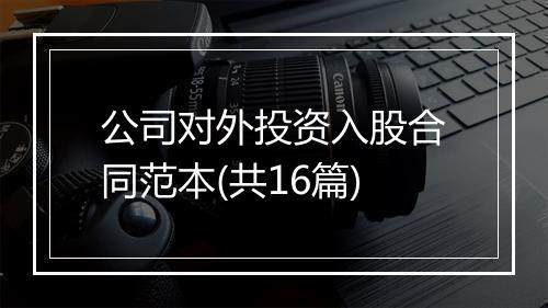 公司对外投资入股合同范本(共16篇)