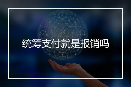 统筹支付就是报销吗