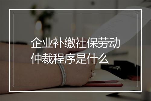 企业补缴社保劳动仲裁程序是什么