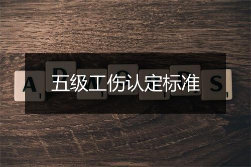 五级工伤认定标准