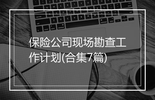 保险公司现场勘查工作计划(合集7篇)