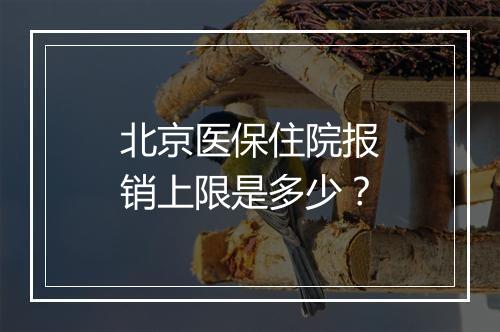 北京医保住院报销上限是多少？