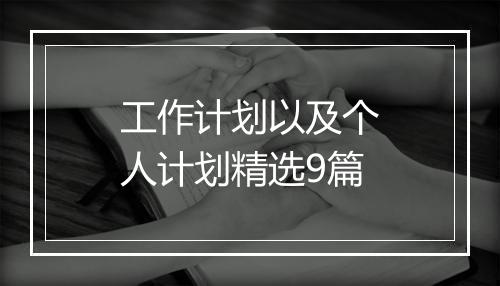 工作计划以及个人计划精选9篇