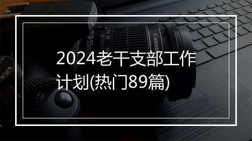 2024老干支部工作计划(热门89篇)